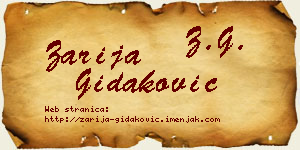 Zarija Gidaković vizit kartica